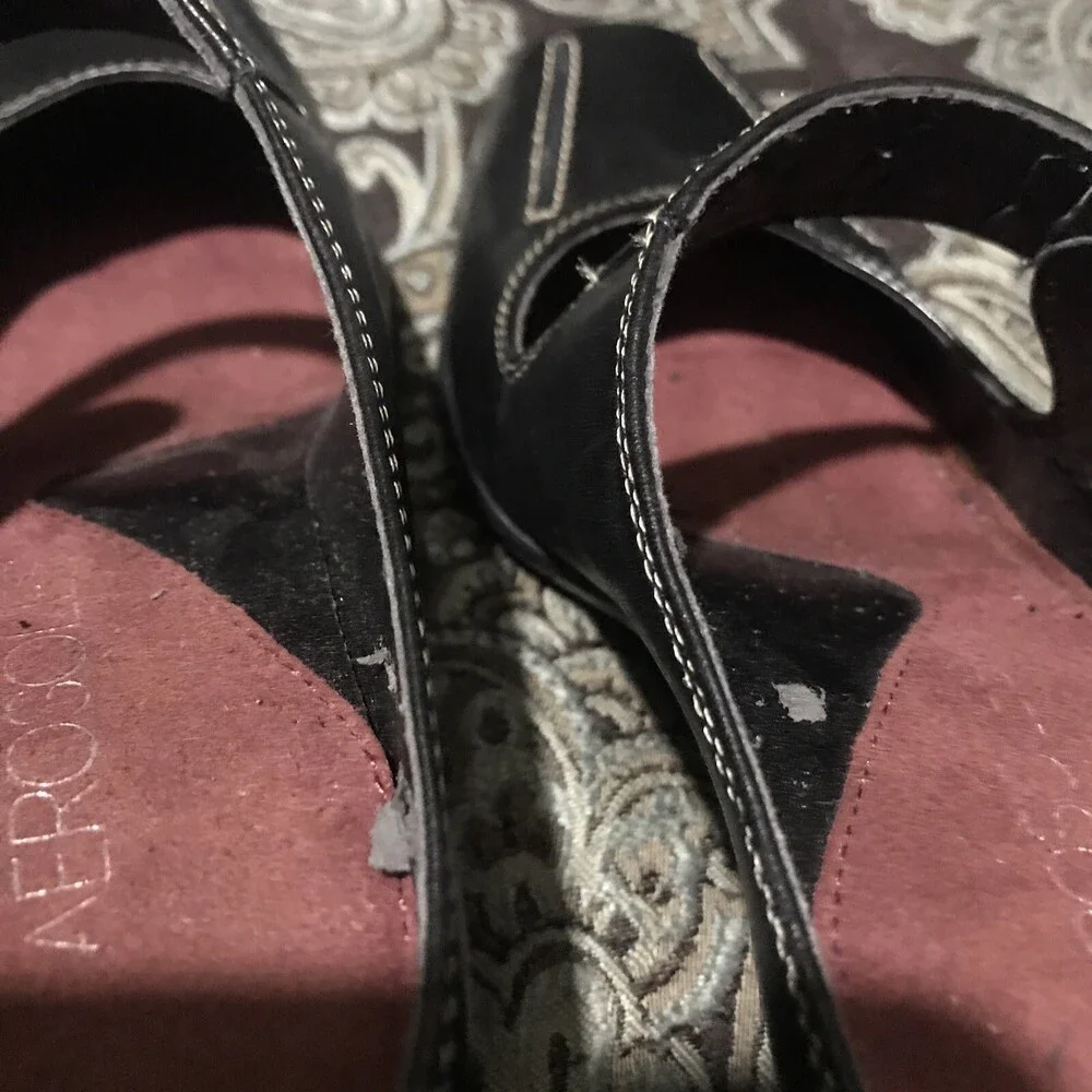 Aerosoles Sugar Snap Womens Mules Slip On Leather Black Size 5.5M Beautiful